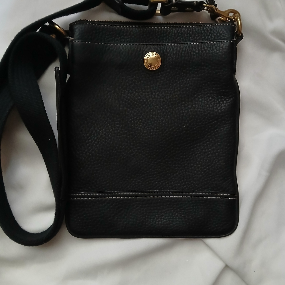 Coach Black Crossbody Bag with Gold Accents